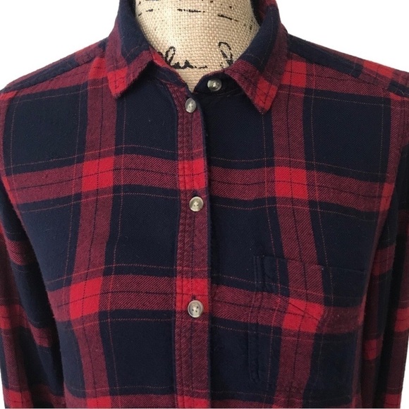 American Eagle Ahh-Mazingly Soft Boyfriend Fit Button-Down Plaid Flannel… - Picture 3 of 7